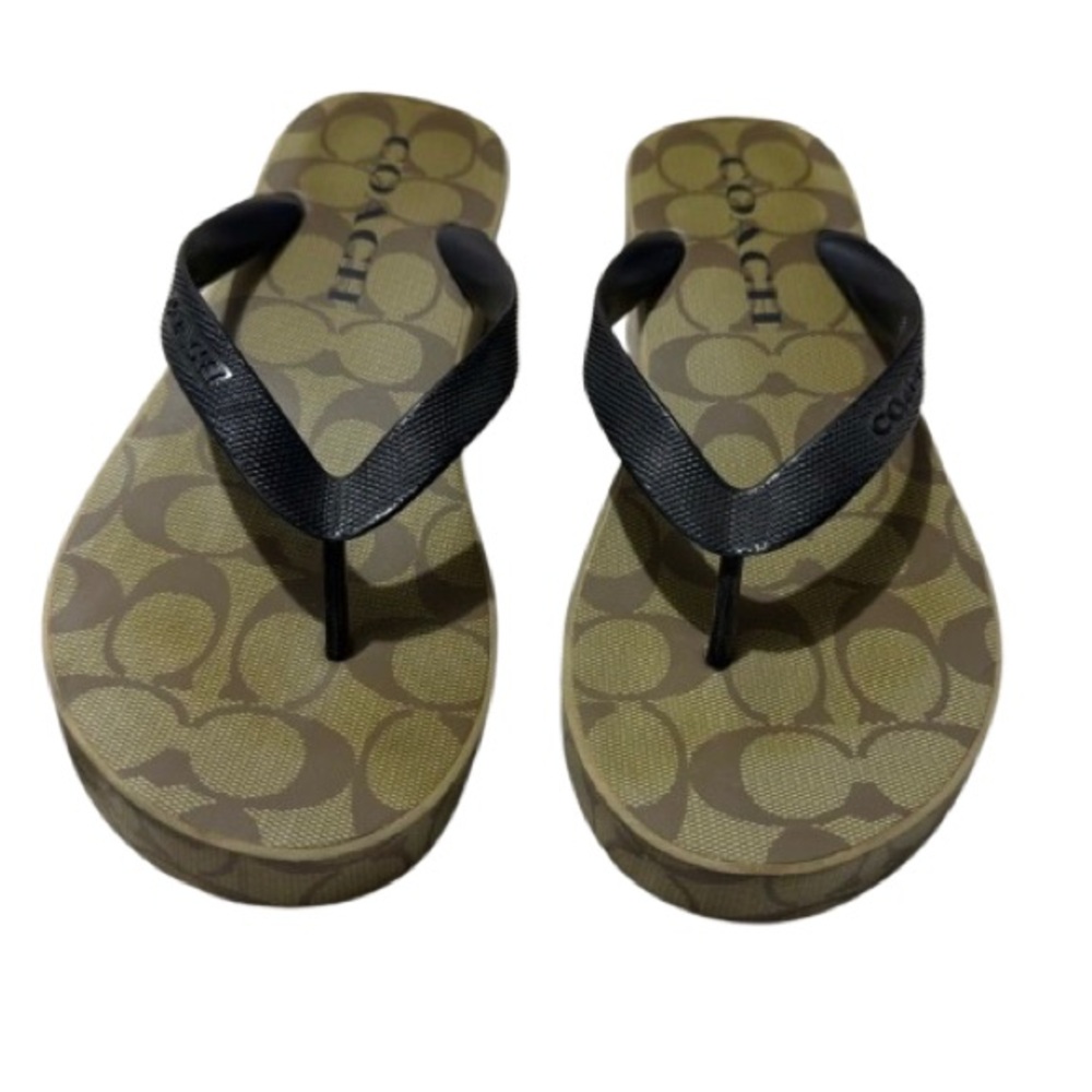 Authentic Coach Size 9 wedge flipflops